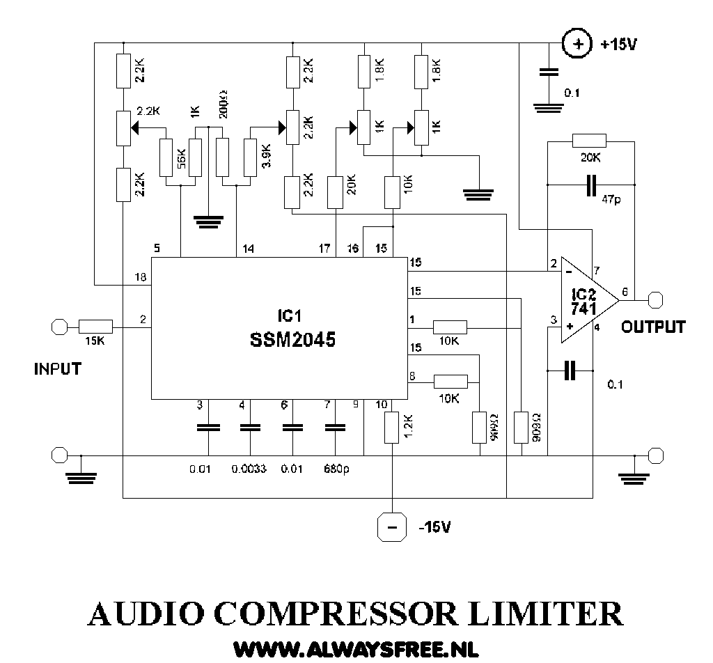 Schematic From A Audio Compressor Limiter 01 of 07.