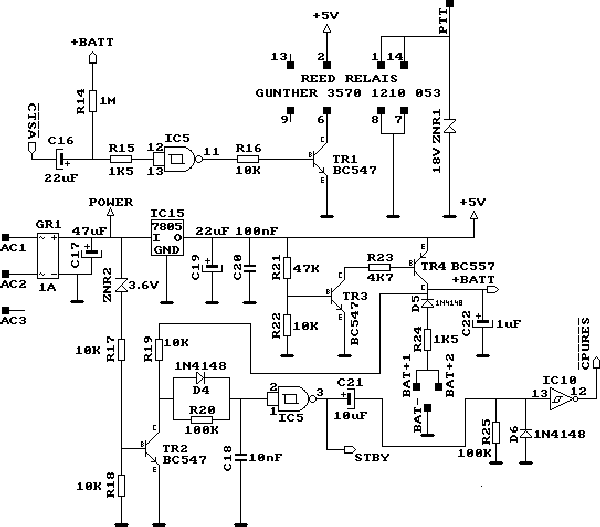 Here Can You Find The Schematics Of A TNC2C Packet Radio Modem - PTT And Reset - Part 05 Of 06